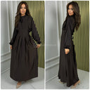 Satin Maxi Plissierter Taillengürtel mit Bindedetail