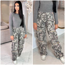 Supreme Quality Multi Pocket Oversized Cargo Jeans Pink Spat A923