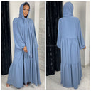 Pleated Headscarf Abaya Oversized