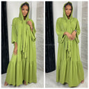 Pleated Headscarf Abaya Oversized