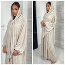 Pleated Headscarf Abaya Oversized