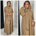 Pleated Headscarf Abaya Oversized