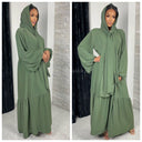 Pleated Headscarf Abaya Oversized