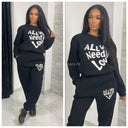 Dickes Joggingset All We Need Is Love