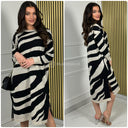 Kleid mit Animalprint und Doppelschlitz 612