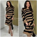 Kleid mit Animalprint und Doppelschlitz 612