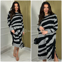 Kleid mit Animalprint und Doppelschlitz 612