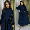 Satin Maxi Plissierter Taillengürtel mit Bindedetail