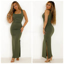 Super Stretch Elastisches Kleid Badpakmateriaal Split