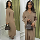 Basic Oversized Mittellanges Kleid mit V-Ausschnitt