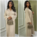 Basic Oversized Mittellanges Kleid mit V-Ausschnitt