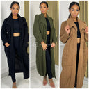 Big Collar Thick Cardigan Cable