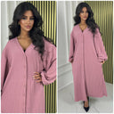 Blouse Maxi V Neck Curved Line Thick Material