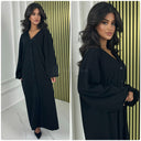 Blouse Maxi V Neck Curved Line Thick Material