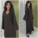 Blouse Maxi V Neck Curved Line Thick Material