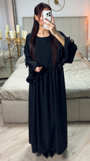 Bow Ties Abaya Ruffle Sleeve Detail
