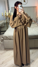 Bow Ties Abaya Ruffle Sleeve Detail