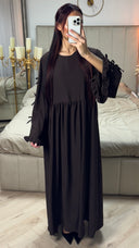 Bow Ties Abaya Ruffle Sleeve Detail