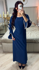 Bow Ties Sleeve Detail Tie Belt Dress