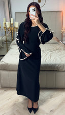 Bow Ties Sleeve Detail Tie Belt Dress