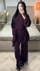 Burkini Set met Rits en Wijde Mouwen – Met Bijpassende Hijab/Ceintuur