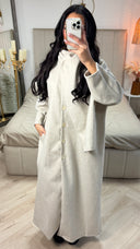 Button Coat Integrated Shawl