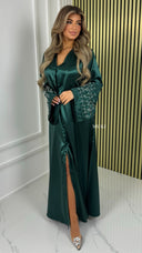BY FARAH Button Dress Flower Sleeve Detail