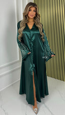 BY FARAH Button Dress Flower Sleeve Detail