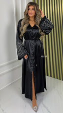 BY FARAH Button Dress Flower Sleeve Detail