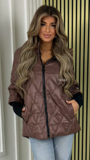 BY FARAH Capuchon-Jacke mit gerippten Ärmeln im V-Design