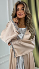 BY FARAH Diamond Tie Belt Satin Kimono WITHOUT Underdress