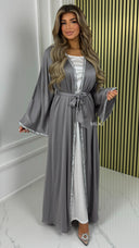 BY FARAH Diamond Tie Belt Satin Kimono WITHOUT Underdress