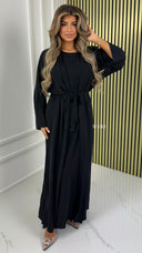 BY FARAH Essential Tie Belt Crepe Kimono + Underdress