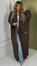 BY FARAH Oversized Linenstyle Kimono Embroidered Hearts Detail