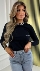 BY FARAH Premium Knit Sweater Pearl Details