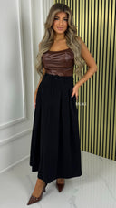 BY FARAH Premium Dicker Plisseerock Maxi