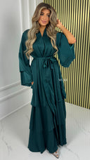 BY FARAH Premium Tie Belt Pleated Dress