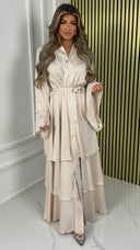 BY FARAH Premium Tie Belt Pleated Dress