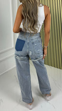 BY FARAH – Zerrissene Mom-Jeans