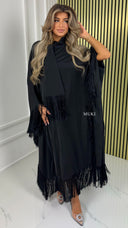 BY FARAH Tassel Oversized Butterfly Shawl Dress