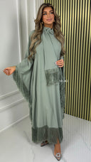 BY FARAH Tassel Oversized Butterfly Shawl Dress