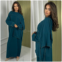 Glänzendes Kopftuchkleid Abaya mit goldenen Nähten