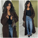 Big Collar Thick Cardigan Cable