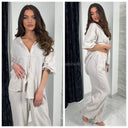 Super Soft Cheesecloth Blouse Wide Leg Set