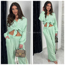 Super Soft Cheesecloth Blouse Wide Leg Set