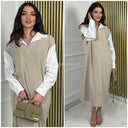 Corduroy One Piece Blouse Dress