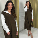 Corduroy One Piece Blouse Dress