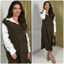 Corduroy One Piece Blouse Dress