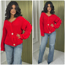 Crop Cardigan Pockets 3 Golden Buttons