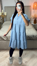 Denim Blouse Button Tencel Dress